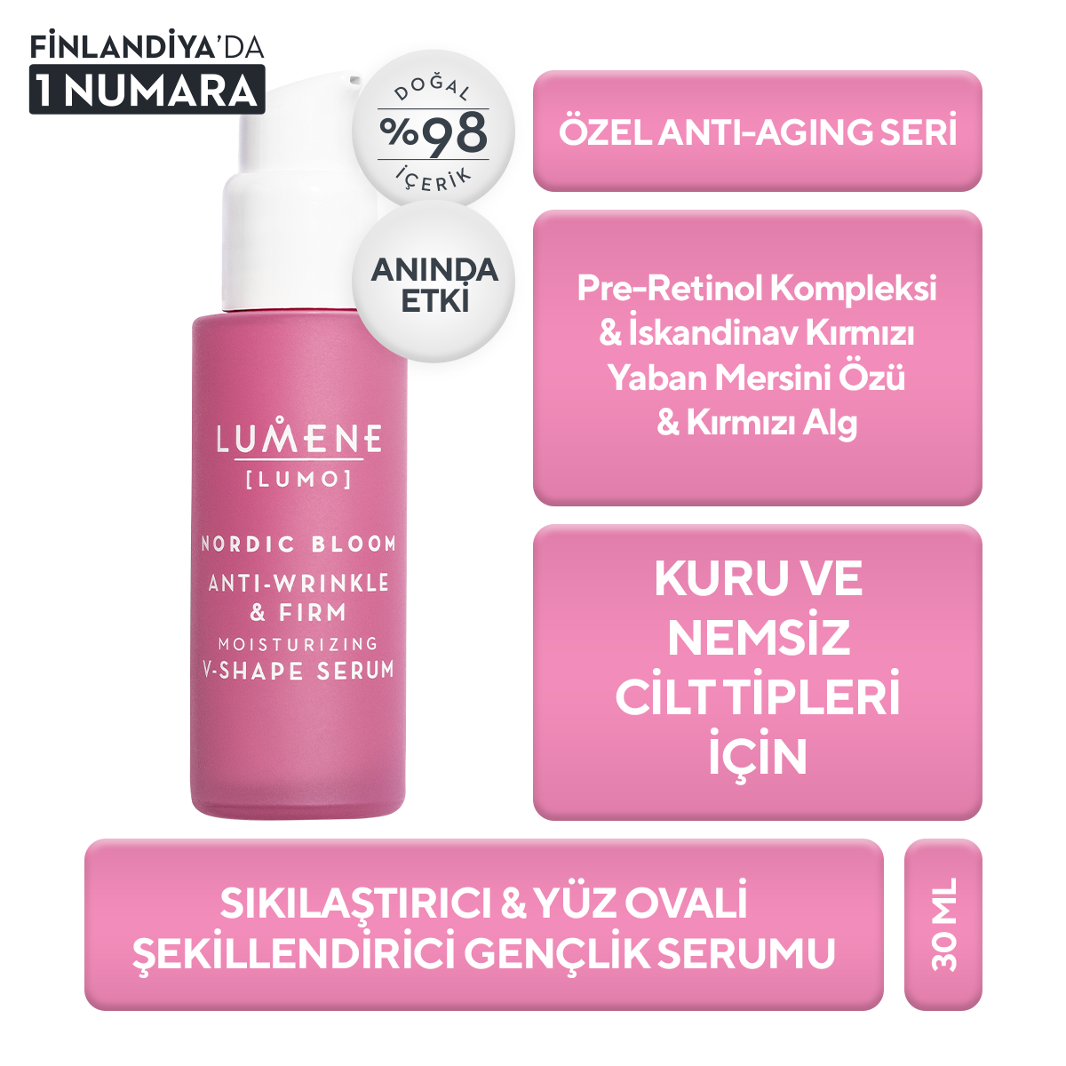 Sıkılaştırıcı & Yüz Ovali Şekillendirici Serum 30 ML - Anti-Wrinkle & Firm Moisturizing V-Shape Serum